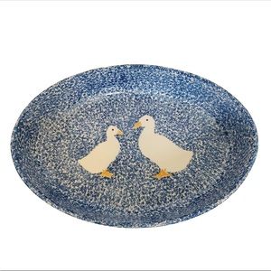 Blue Stipple with Duck LA Pottery